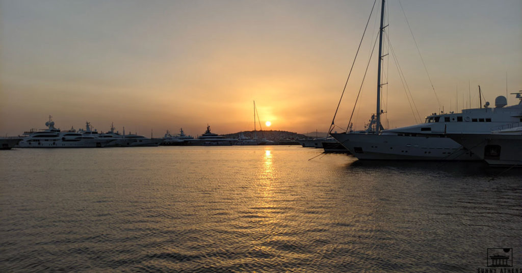 Sunset in Athens: Flisvos Marina