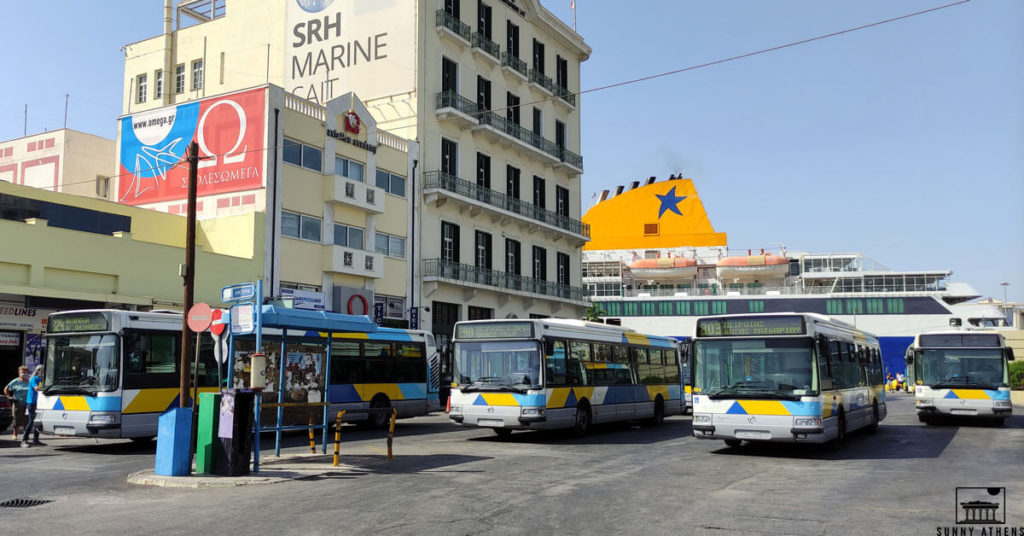 Buses at port of Piraeus