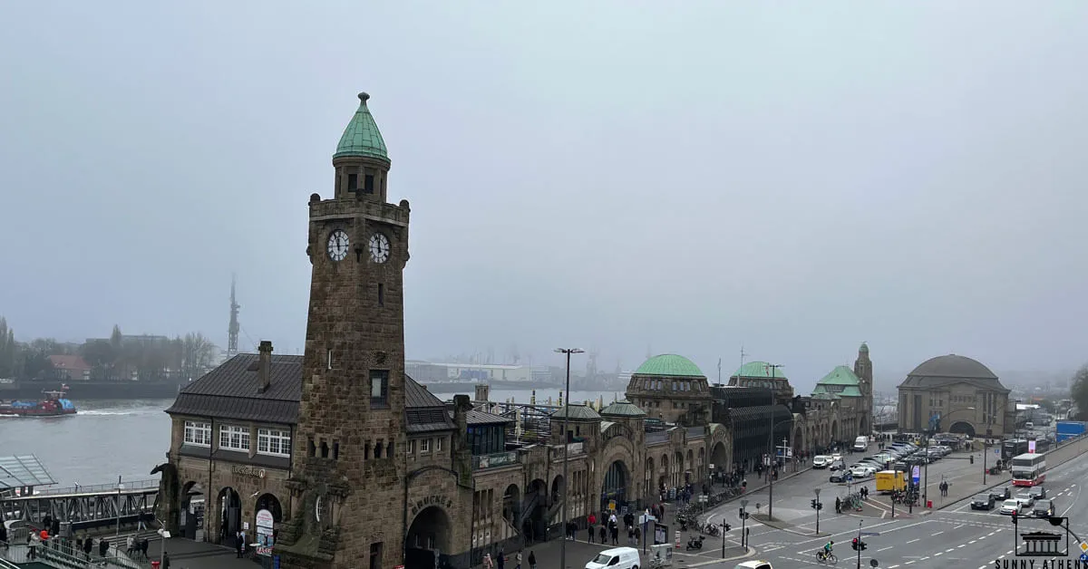 Panoramic view of the Harbor Pier and Fischmarkt