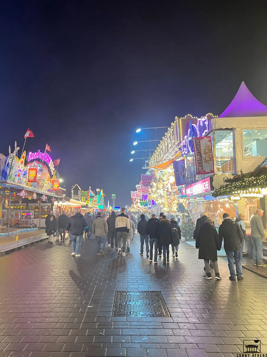 People walking at Hamburger DOM during Christmas