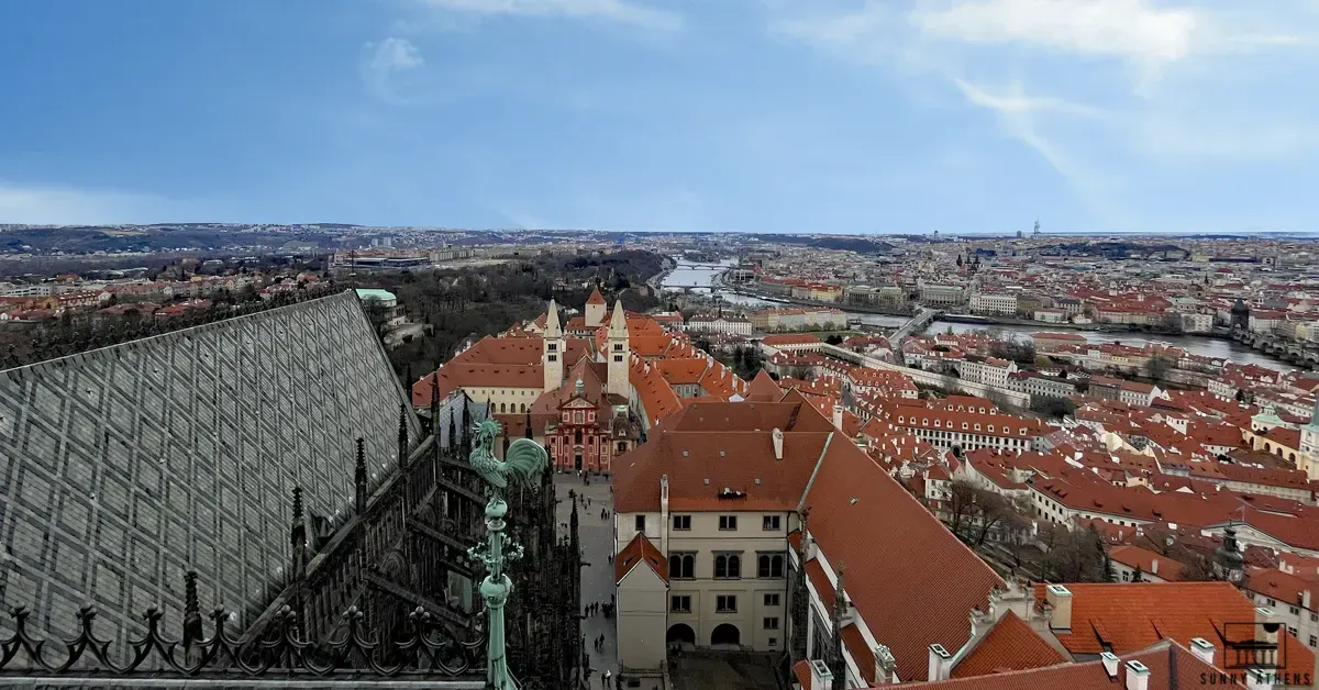 Panoramic view of Prague from Great South Tower