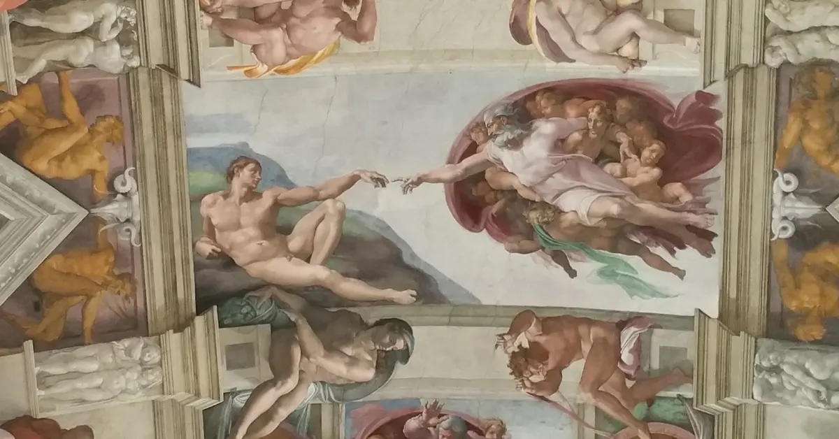 Sistine Chapel: The Creation of Adam by Michelangelo.