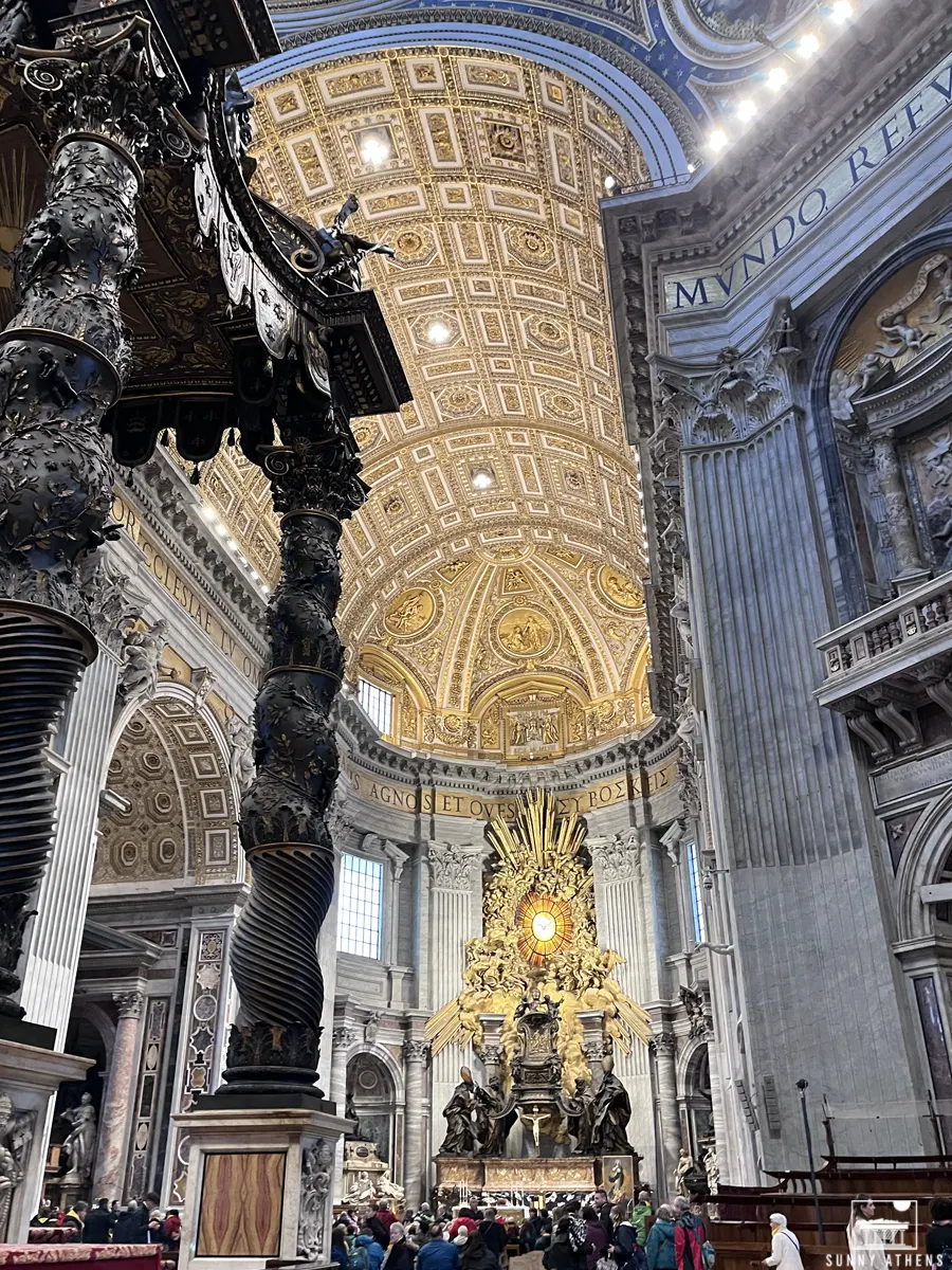 3 Days in Rome Itinerary: Interior view of the St. Peter's Basilica.