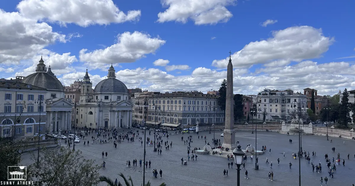 Panoramic view of Piazza del Popolo