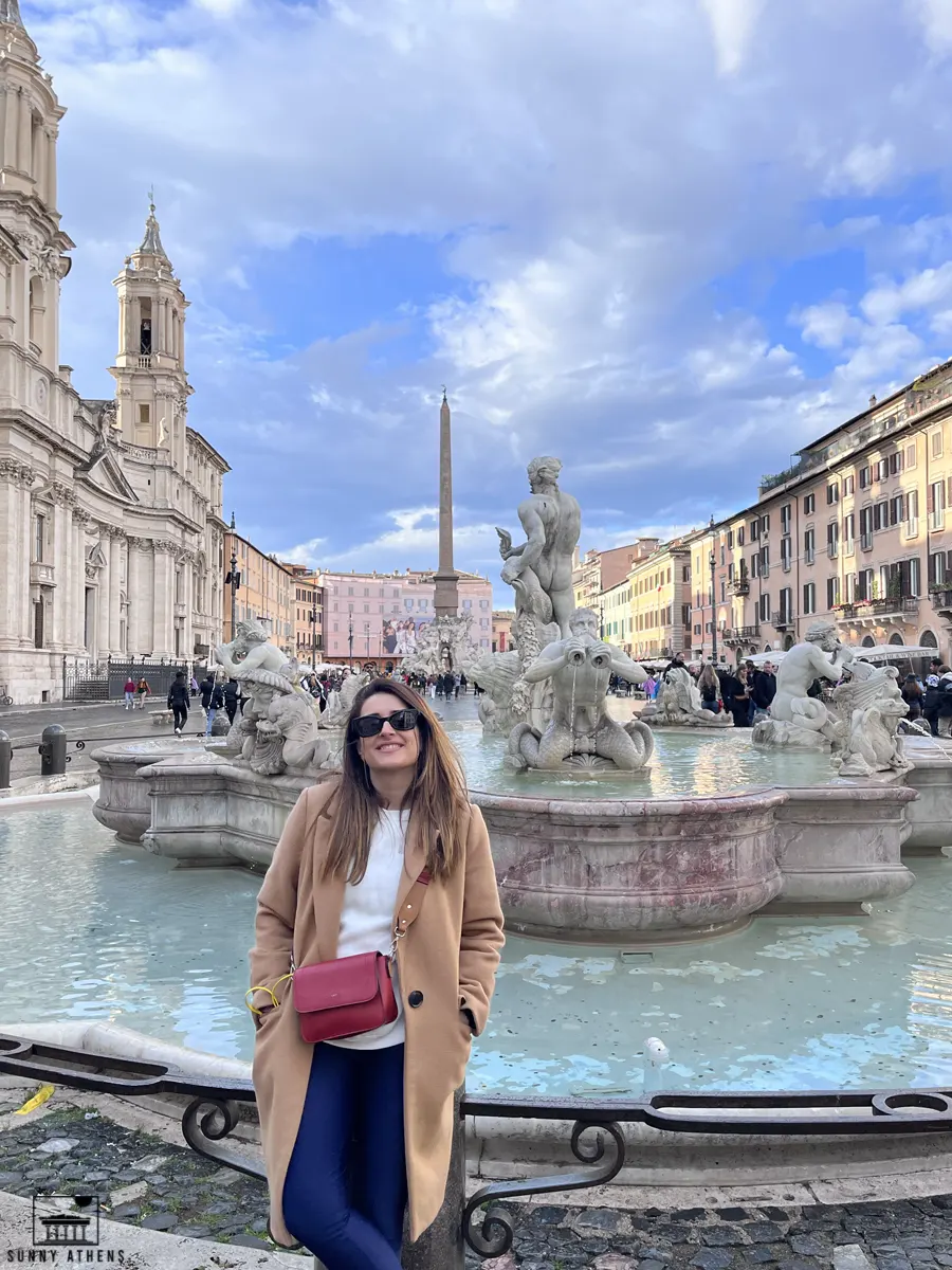 Chrysavgi at Piazza Navona.