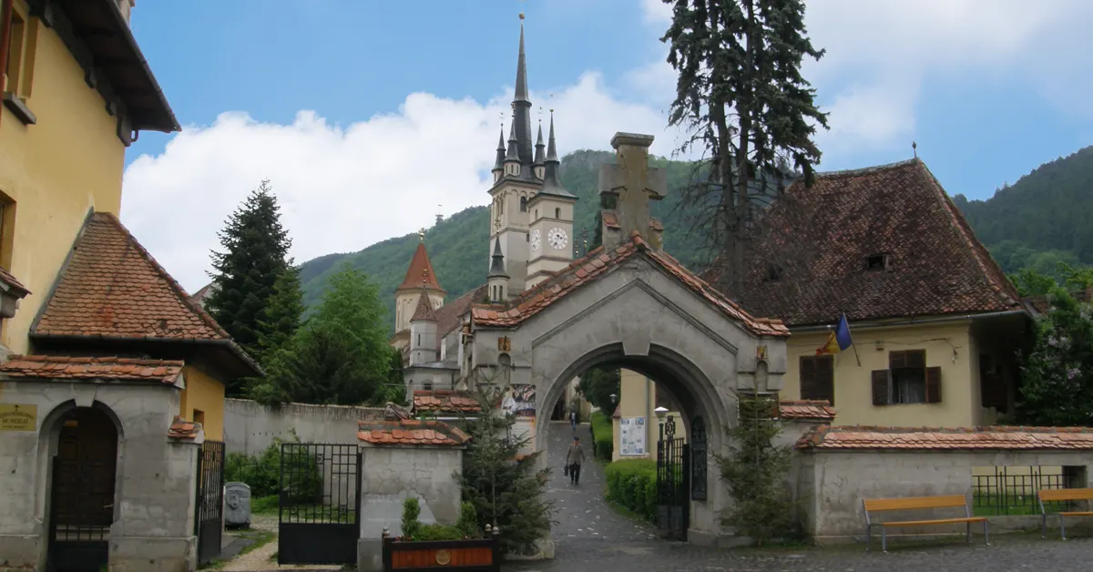 The entrance of the First Romanian School Museum.