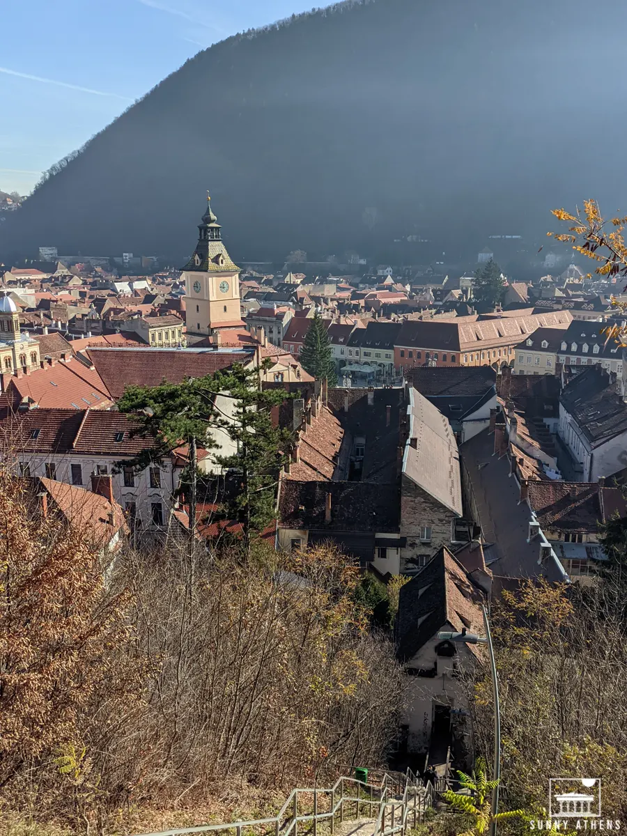 Unique Experiences in Brasov: panoramic view of the Old Town.