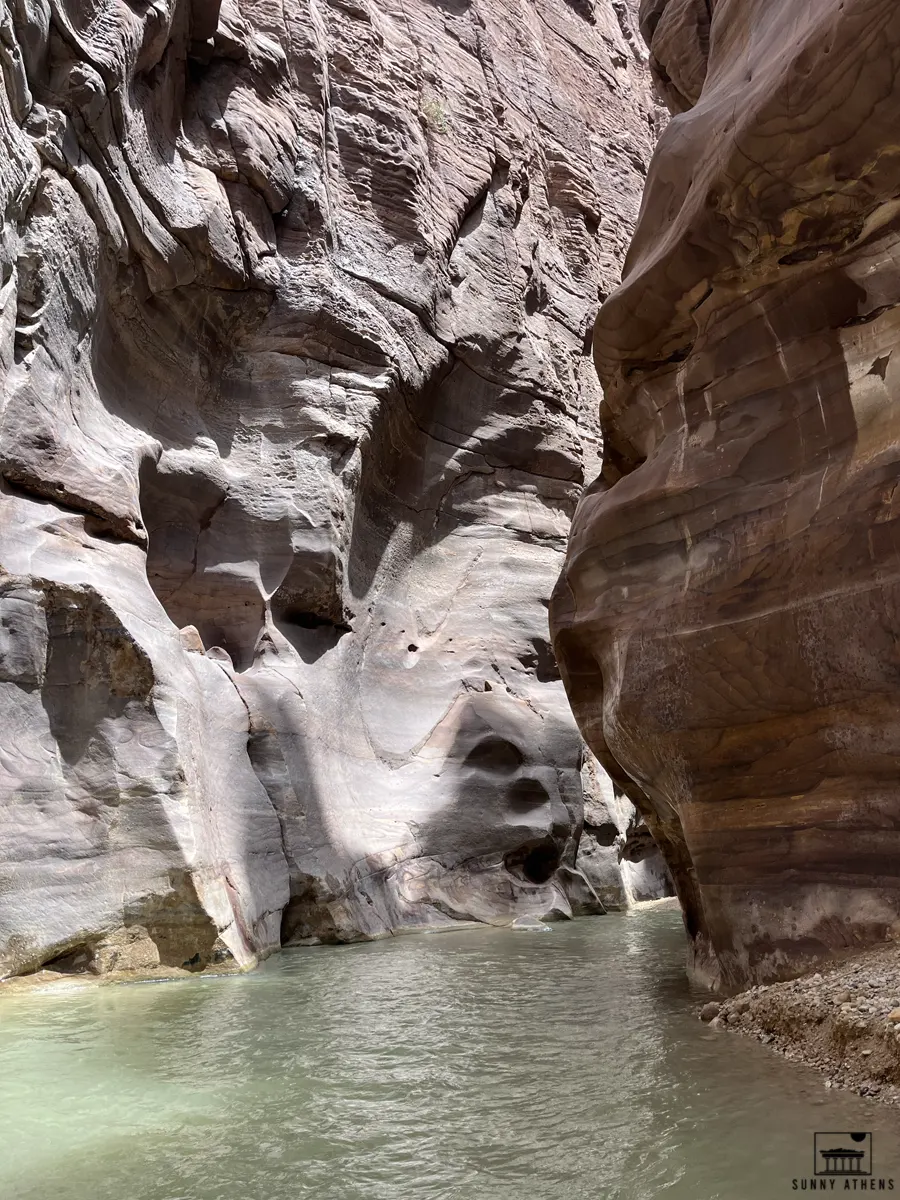 Rock formations in the Wadi Mujib canyon.