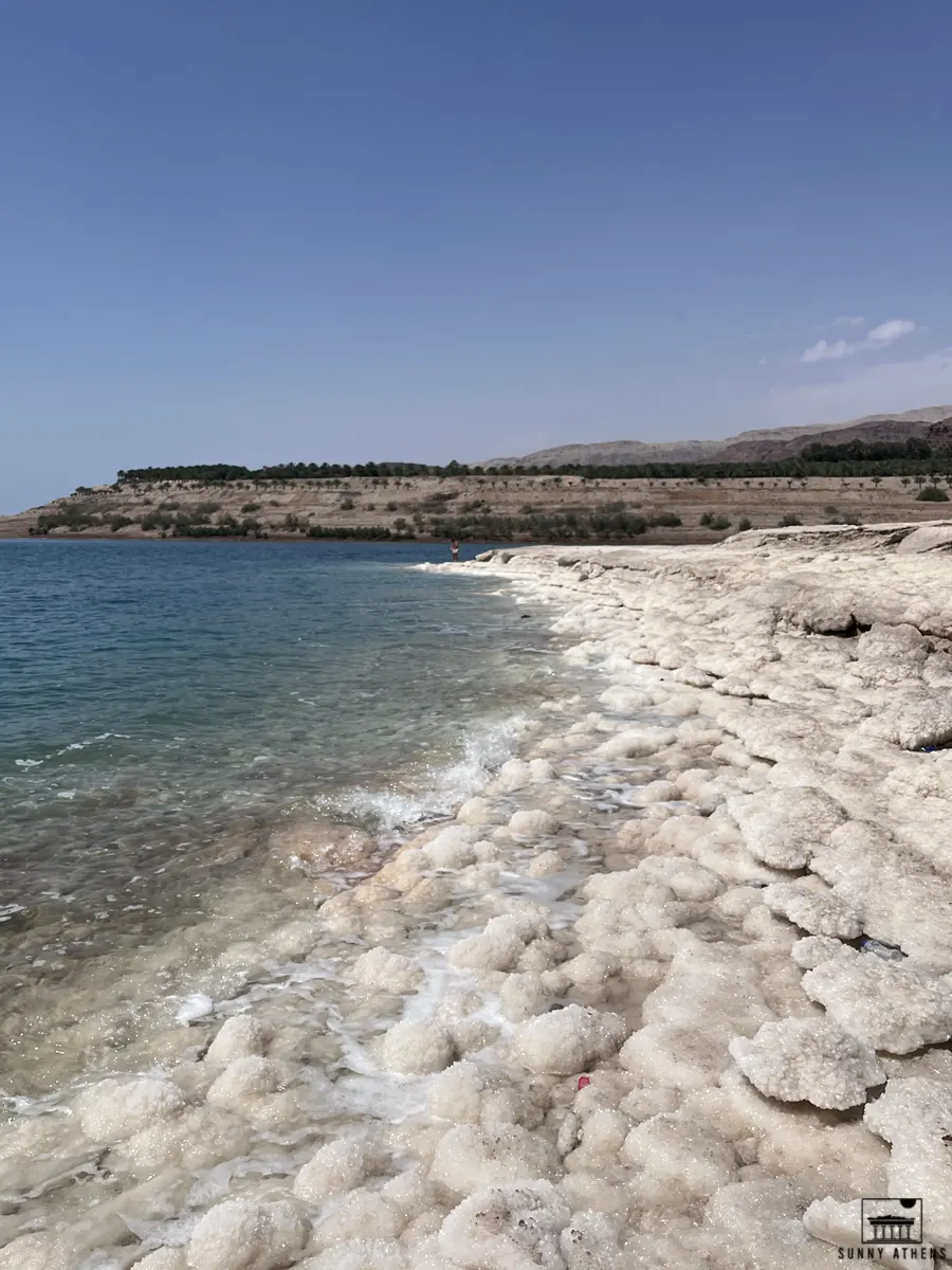 7 Days in Jordan Itinerary: formations of salt crystallize along the shores of the Dead Sea.