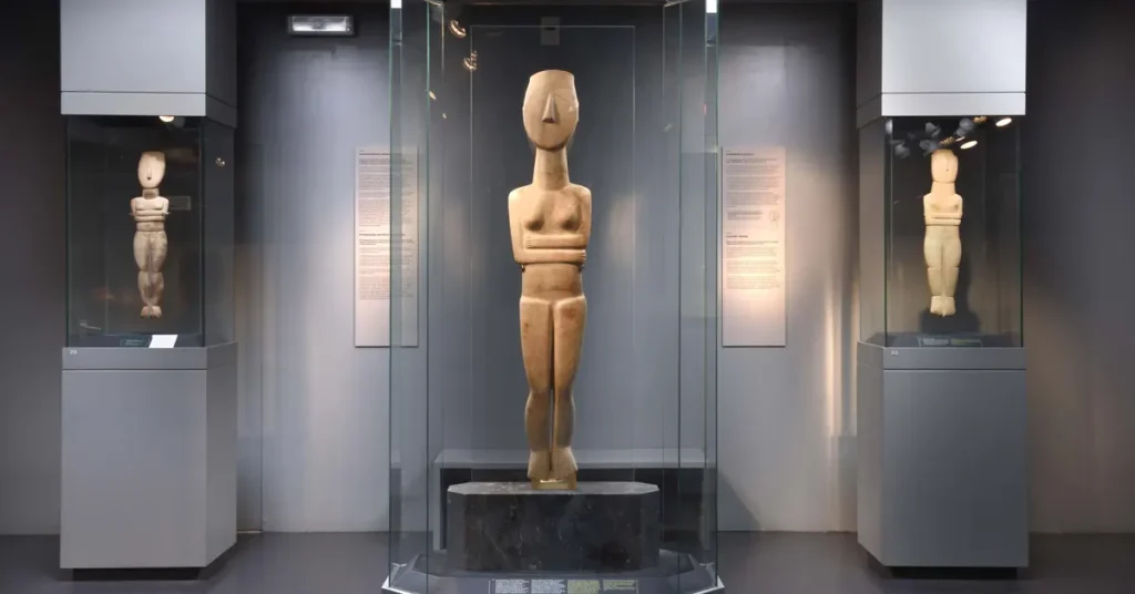 Best Museums in Athens: An old statue in the Museum of Cycladic Art in Athens.