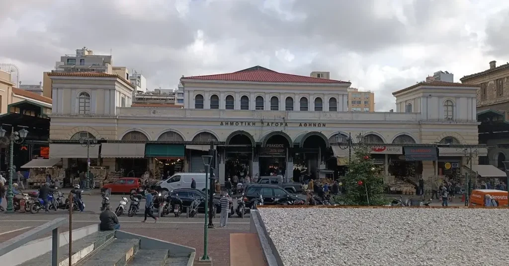 View of the central building of Athens Food Market.