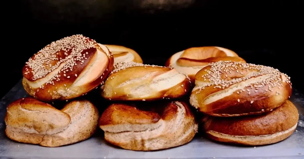 Fantastic bagels in Amandine in the centre of Athens.