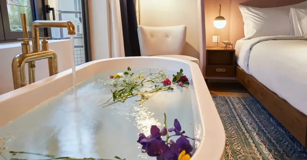 5-Star Hotels in Athens Greece: The jacuzzi of the Party Suite in 5-star Athens Gatsby hotel.