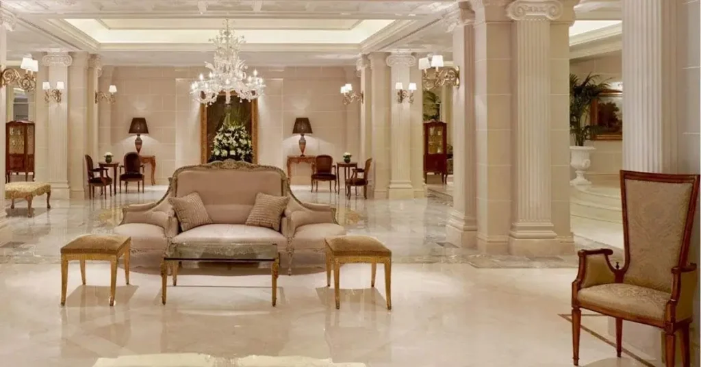 The luxurious lounge of King George 5-star hotel in Athens Greece