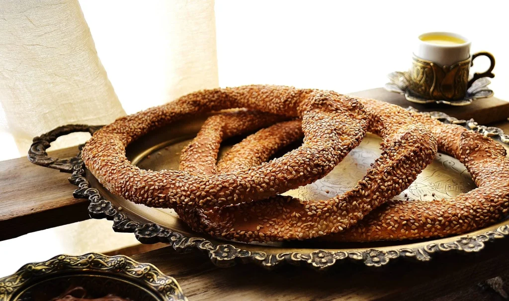 Koulouri. A traditional kind of bread with sesame in Athens.