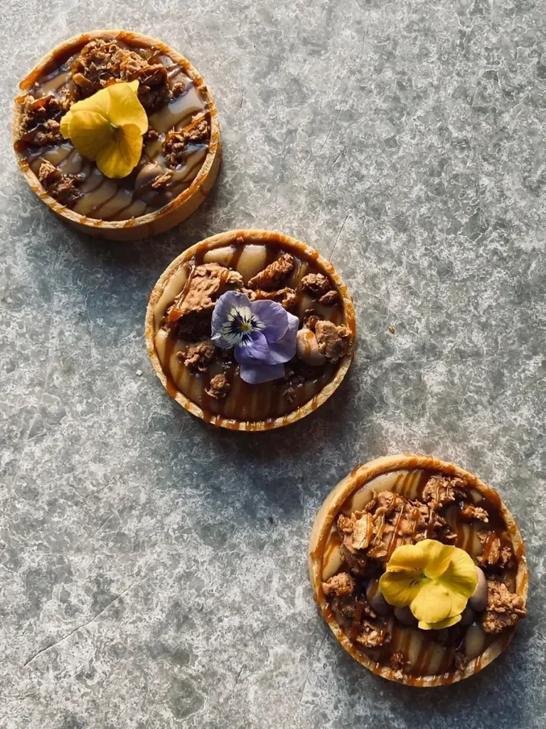 Decorated sweet tartes at Minu Athens