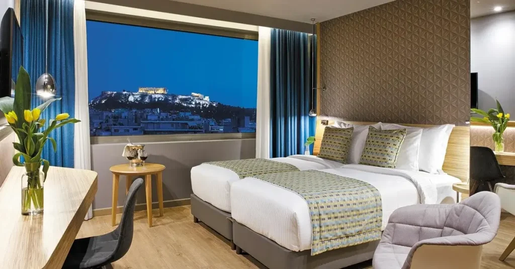 A room with view at Acropolis in Wyndam Grand Athens hotel