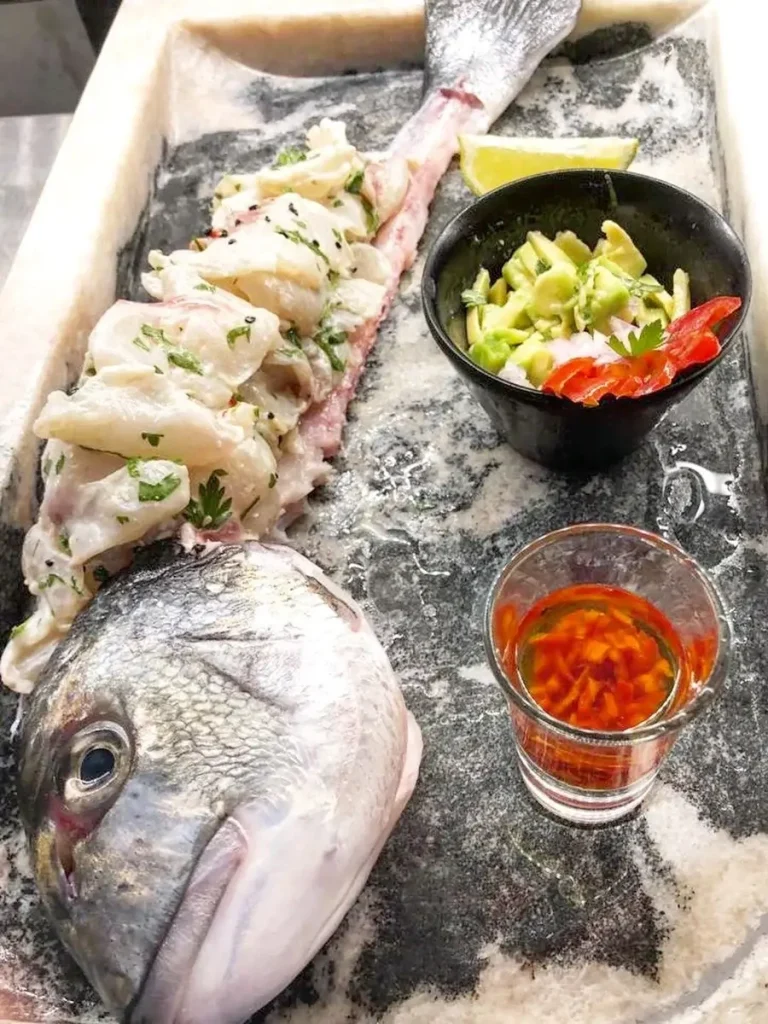 Sevice fish from the menu of the best restaurants in Paros Greece