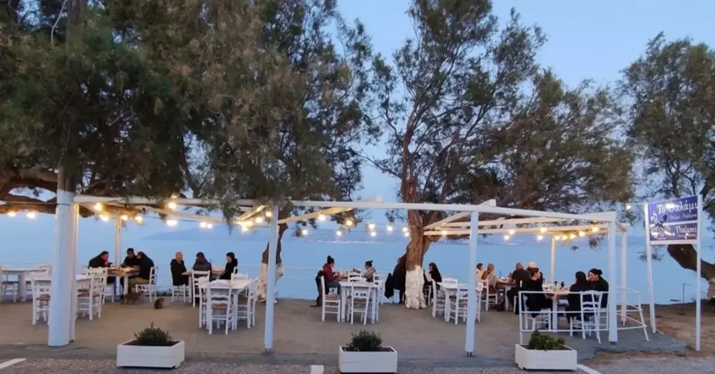 A seafood tavern by the sea in Paros Greece.  