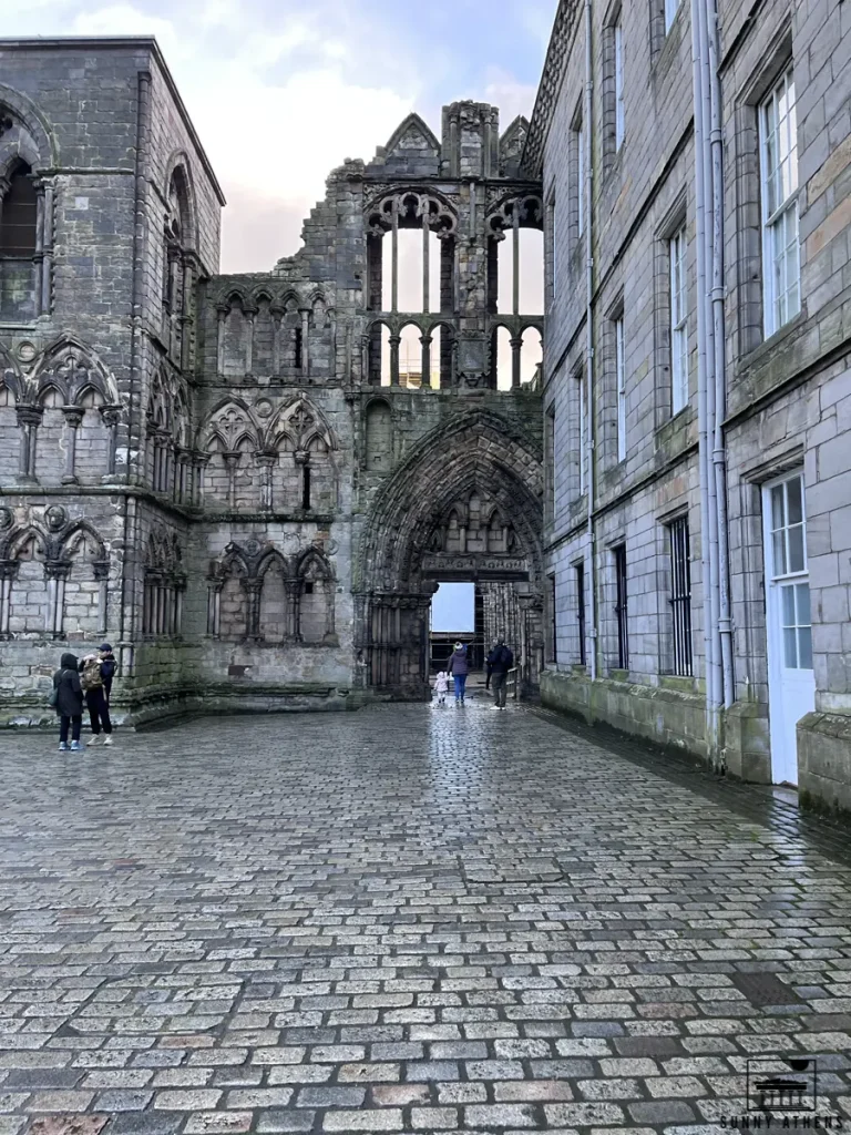 4 days in Edinburgh itinerary: the old stone ruin of Holyrood Abbey beside the Palace of Holyroodhouse.