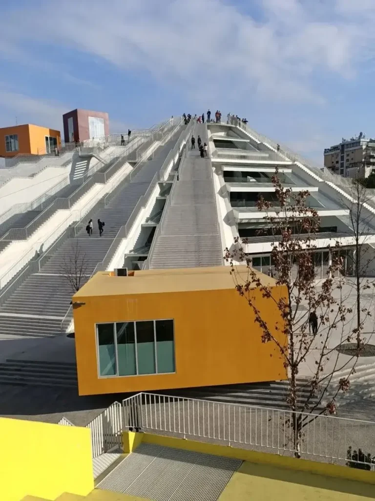 The Pyramid of Tirana: A landmark of the capital city of Albania.