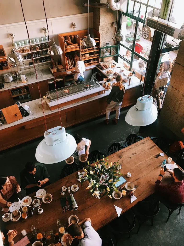 Aerial view of a bustling café in Athens, perfect for coffee lovers.