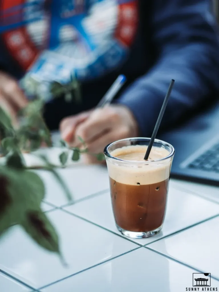 Freddo espresso served with ice, a favorite coffee in Athens.